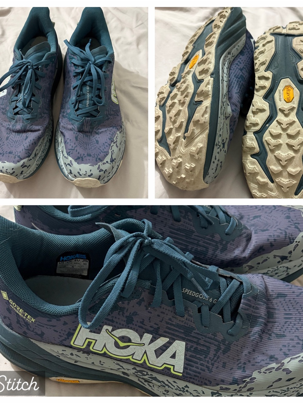 Hoka Teal and Purple Speedgoat 6 Trail Running Shoes
